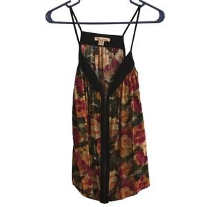 Twenty One Floral Zipper Tank Top size Medium